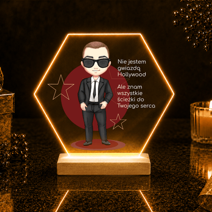 Hollywood Star Clipart - Druk na szkle, spersonalizowany prezent dla niego - Adamell.pl