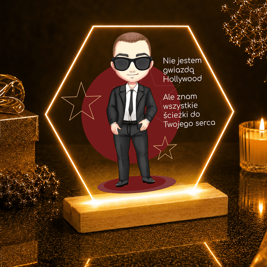 Hollywood Star Clipart - Druk na szkle, spersonalizowany prezent dla niego - Adamell.pl