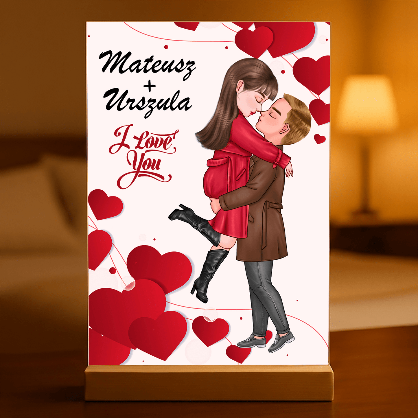 I love you Clipart - Druk na szkle, spersonalizowany prezent dla niego - Adamell.pl