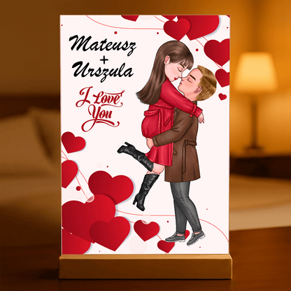 I love you Clipart - Druk na szkle, spersonalizowany prezent dla niego - Adamell.pl