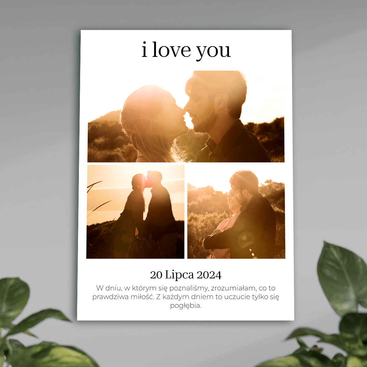I love you - plakat, spersonalizowany prezent dla chłopaka - Adamell.pl