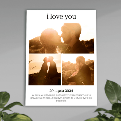 I love you - plakat, spersonalizowany prezent dla chłopaka - Adamell.pl