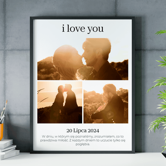 I love you - plakat, spersonalizowany prezent dla chłopaka - Adamell.pl