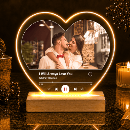 I love You Spotify - Druk na szkle serce, spersonalizowany prezent dla niego - Adamell.pl