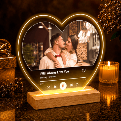I love You Spotify - Druk na szkle serce, spersonalizowany prezent dla niego - Adamell.pl