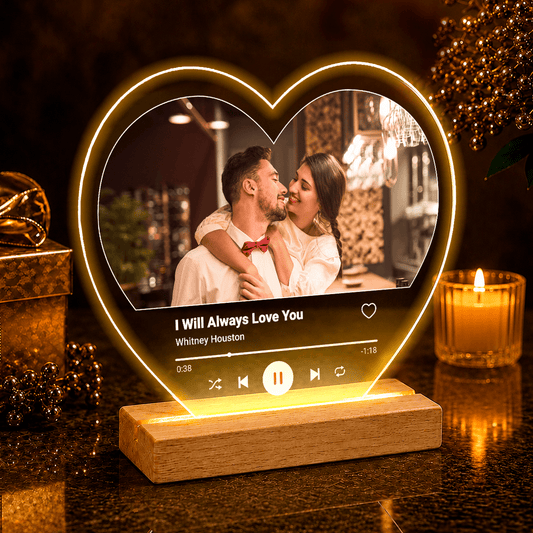 I love You Spotify - Druk na szkle serce, spersonalizowany prezent dla niego - Adamell.pl