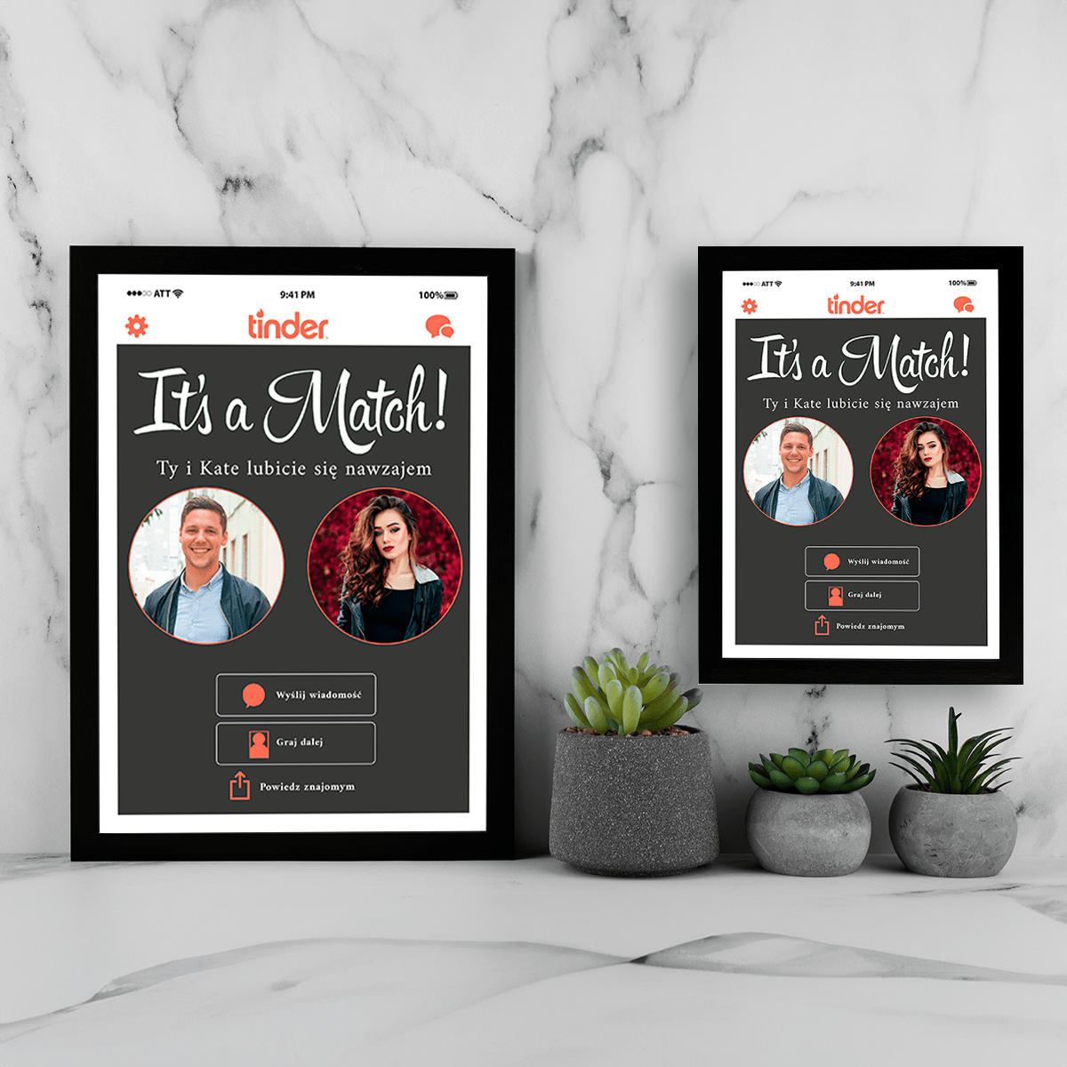 Idealnie dopasowani - Druk na szkle, spersonalizowany prezent dla pary - Adamell.pl