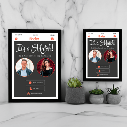 Idealnie dopasowani - Druk na szkle, spersonalizowany prezent dla pary - Adamell.pl