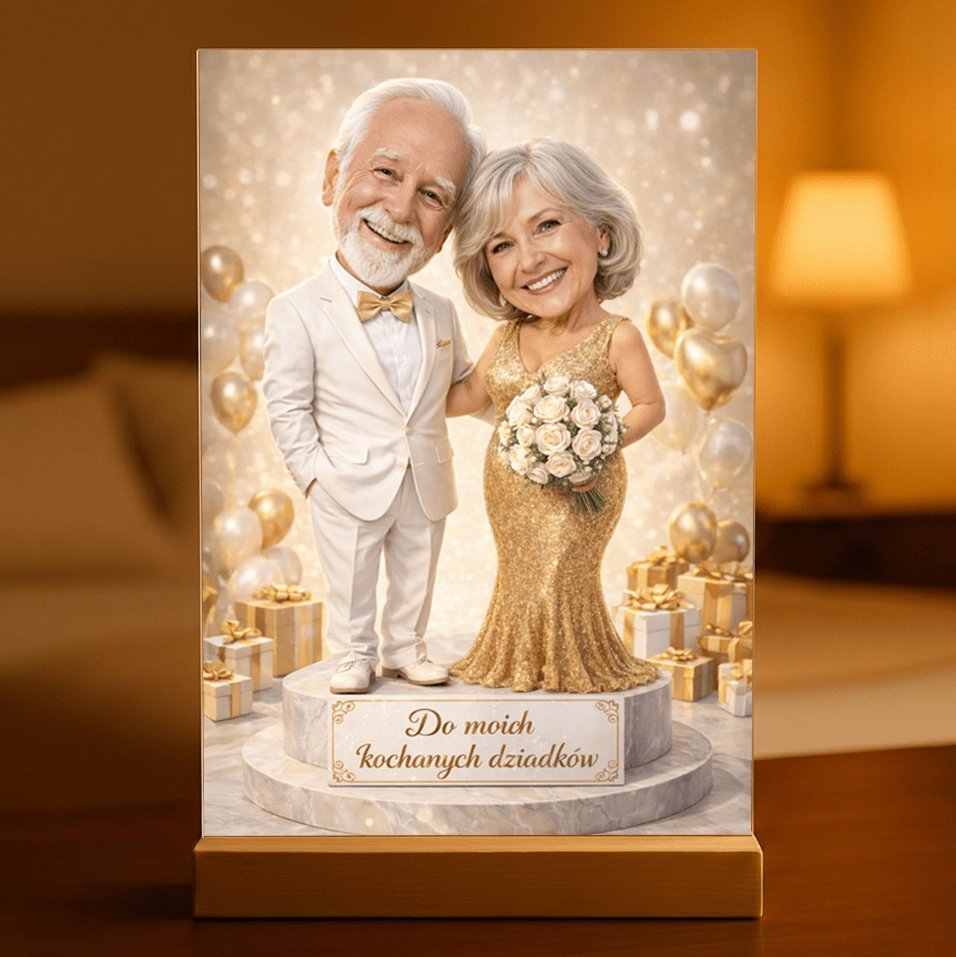 Ilustracja babcia - Druk na szkle, spersonalizowany prezent dla babci - Adamell.pl