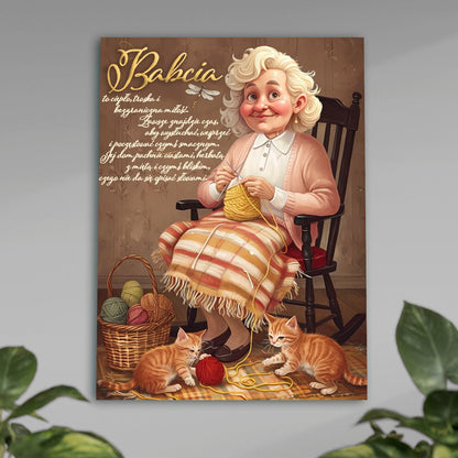 Ilustracja dla babci + tekst - plakat, spersonalizowany prezent dla babci - Adamell.pl