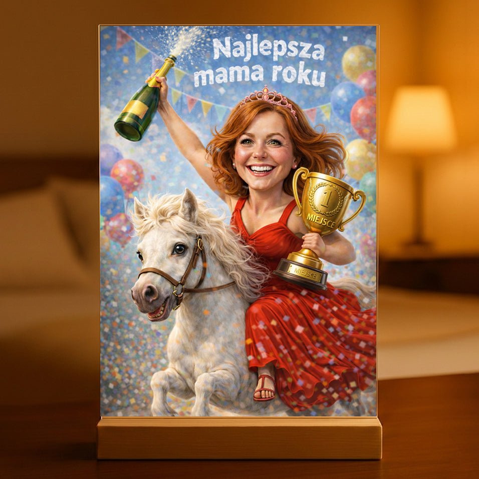 Ilustracja mamy - Druk na szkle, spersonalizowany prezent dla mamy - Adamell.pl