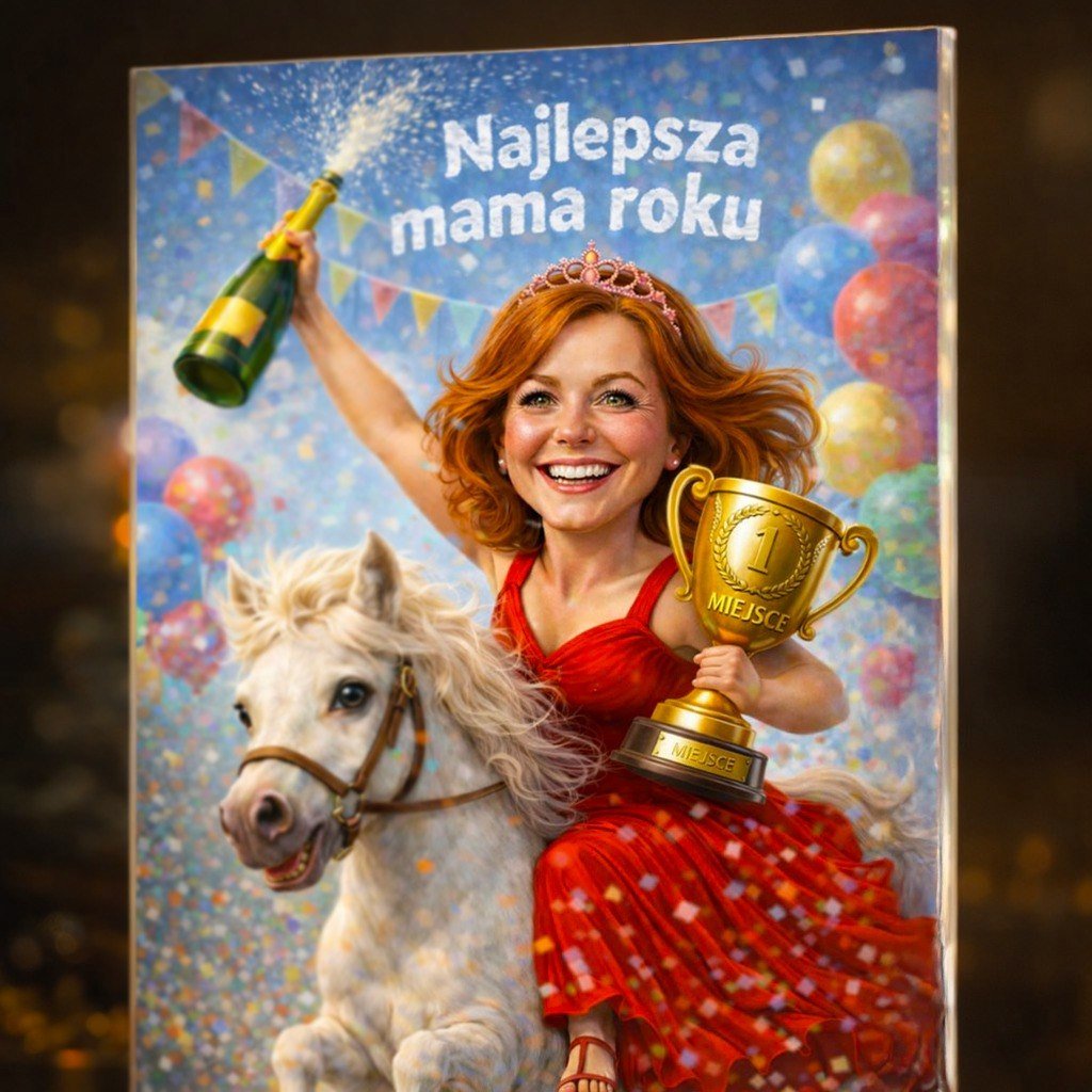 Ilustracja mamy - Druk na szkle, spersonalizowany prezent dla mamy - Adamell.pl