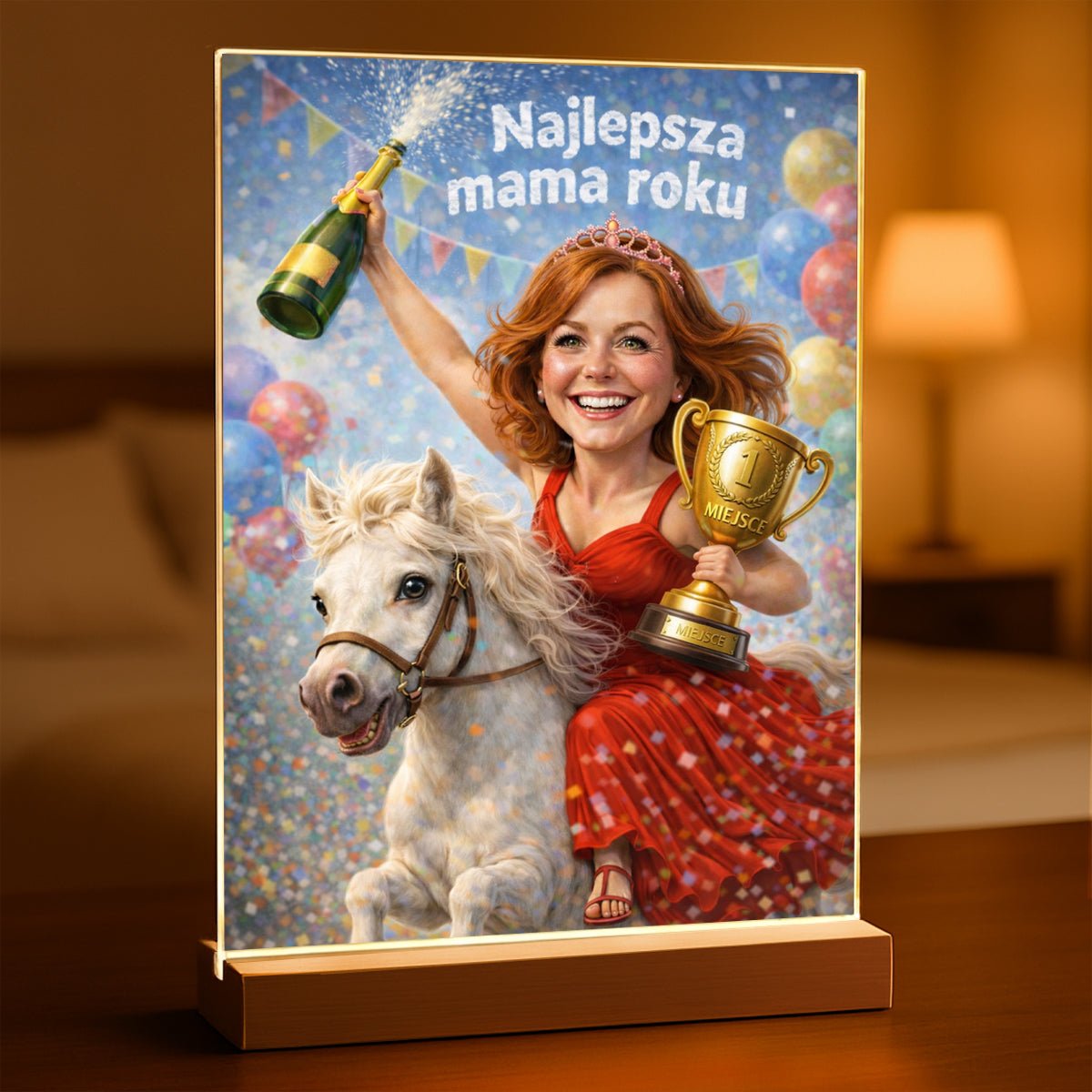 Ilustracja mamy - Druk na szkle, spersonalizowany prezent dla mamy - Adamell.pl