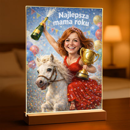 Ilustracja mamy - Druk na szkle, spersonalizowany prezent dla mamy - Adamell.pl