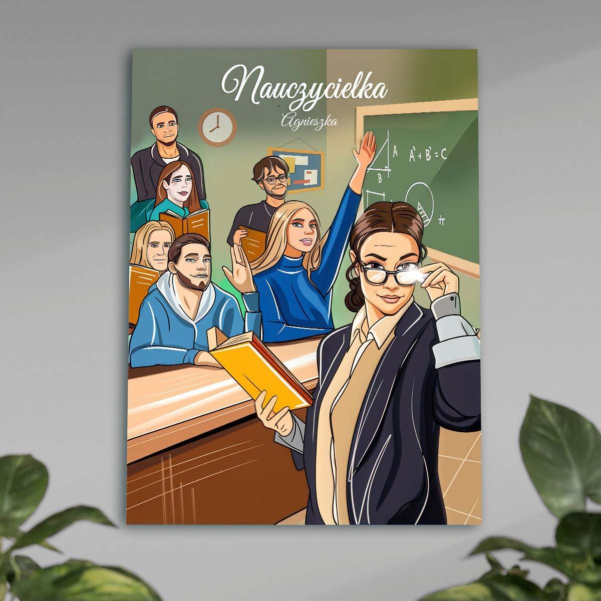 Ilustracja NAUCZYCIEL - plakat, spersonalizowany prezent dla nauczyciela - Adamell.pl