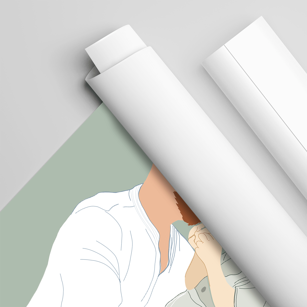 Ilustracja tata i dziecko - plakat, spersonalizowany prezent dla taty - Adamell.pl