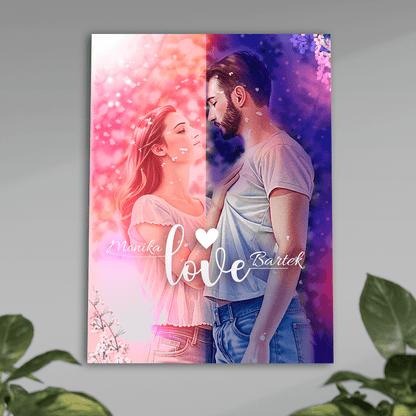 Ilustracja w stylu Anime - plakat, spersonalizowany prezent dla pary - Adamell.pl