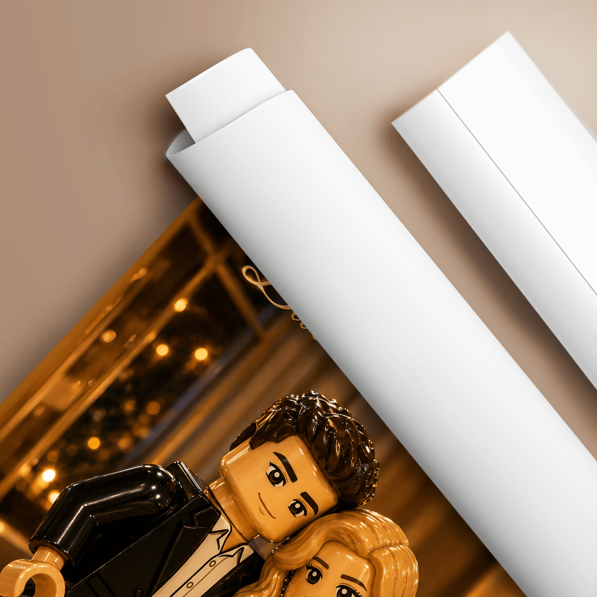 Ilustracja w stylu Lego - plakat, spersonalizowany prezent dla pary - Adamell.pl