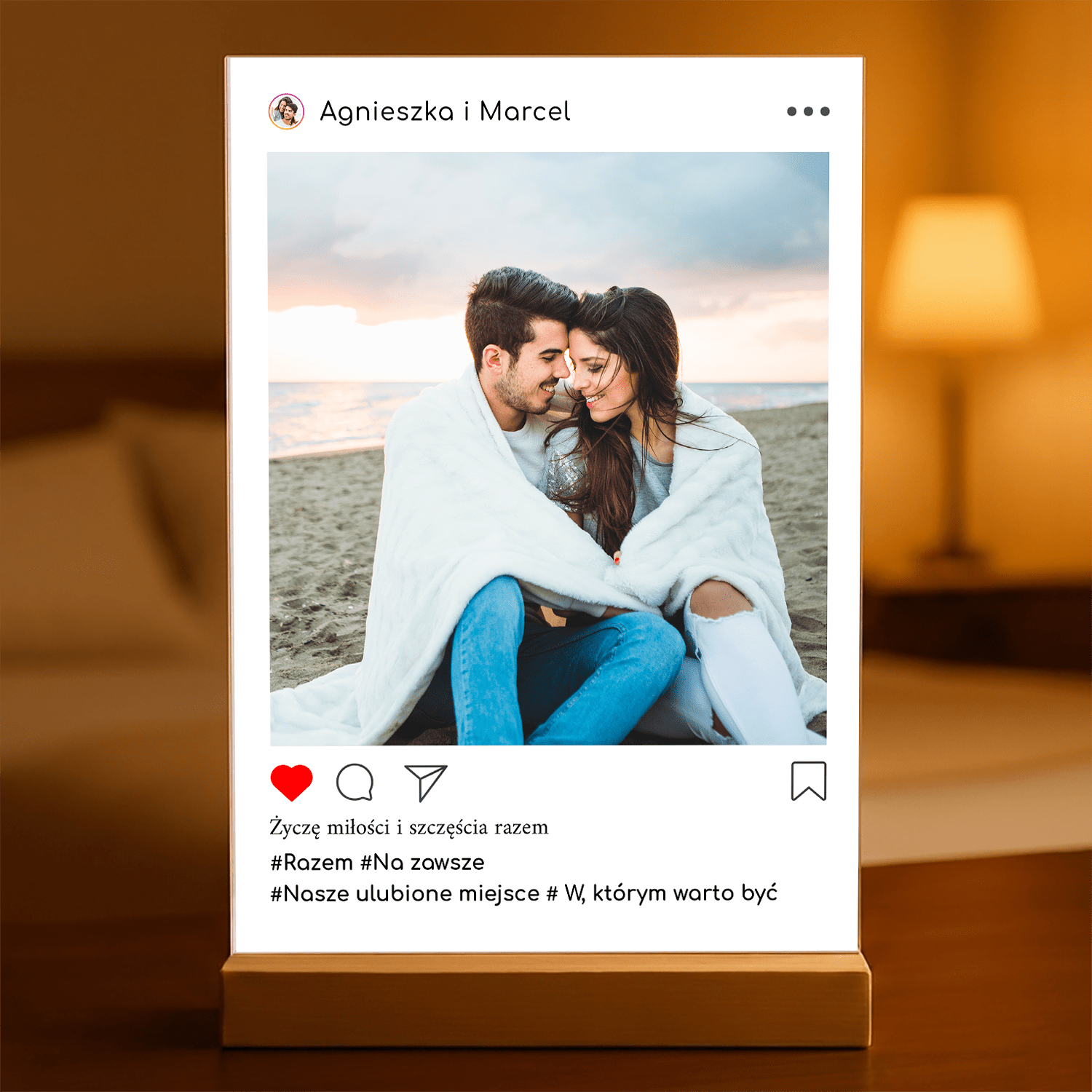 Instagram para - Druk na szkle, spersonalizowany prezent dla pary - Adamell.pl