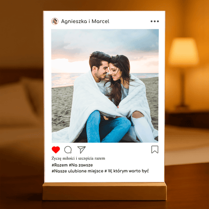 Instagram para - Druk na szkle, spersonalizowany prezent dla pary - Adamell.pl