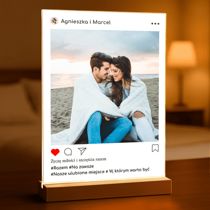 Instagram para - Druk na szkle, spersonalizowany prezent dla pary - Adamell.pl