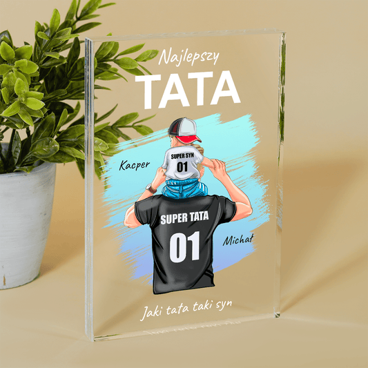 Jaki tata taki syn - Druk na szkle, spersonalizowany prezent dla taty - Adamell.pl