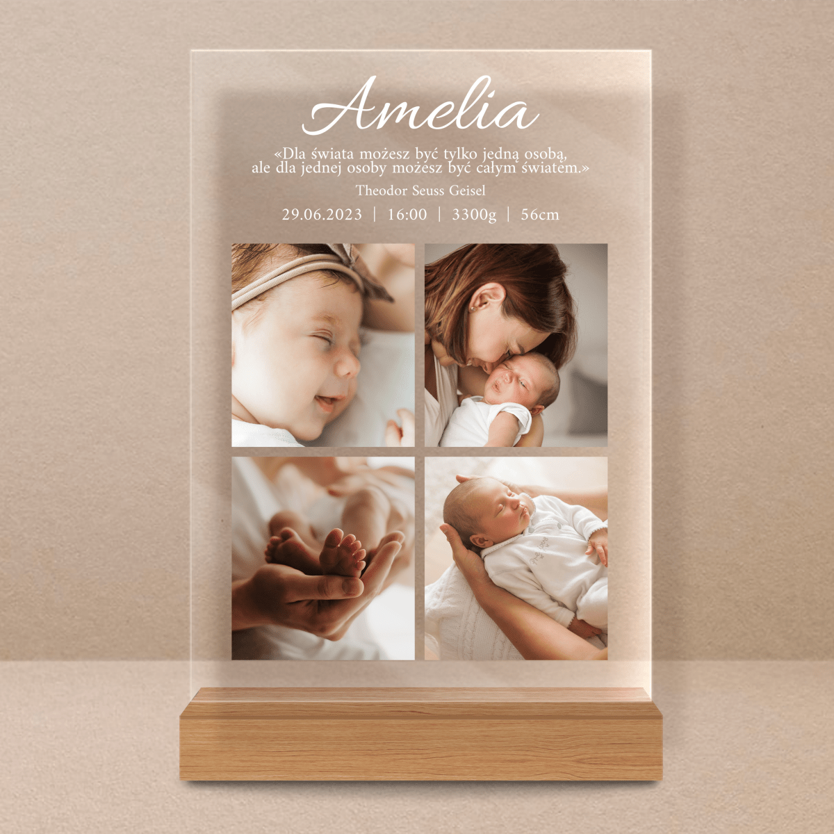 Jesteś całym moim światem - Druk na szkle, spersonalizowany prezent - Adamell.pl