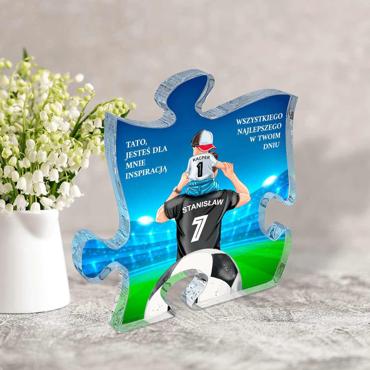 Jesteś dla mnie inspiracją - Druk na szkle - puzzel, spersonalizowany prezent dla taty - Adamell.pl