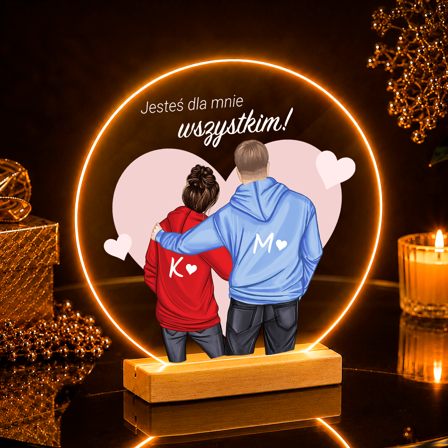 Jesteś dla mnie wszystkim! Clipart - Druk na szkle, spersonalizowany prezent dla niego - Adamell.pl