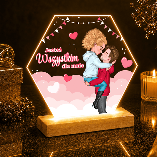 Jesteś dla mnie wszystkim Clipart - Druk na szkle, spersonalizowany prezent dla niej - Adamell.pl