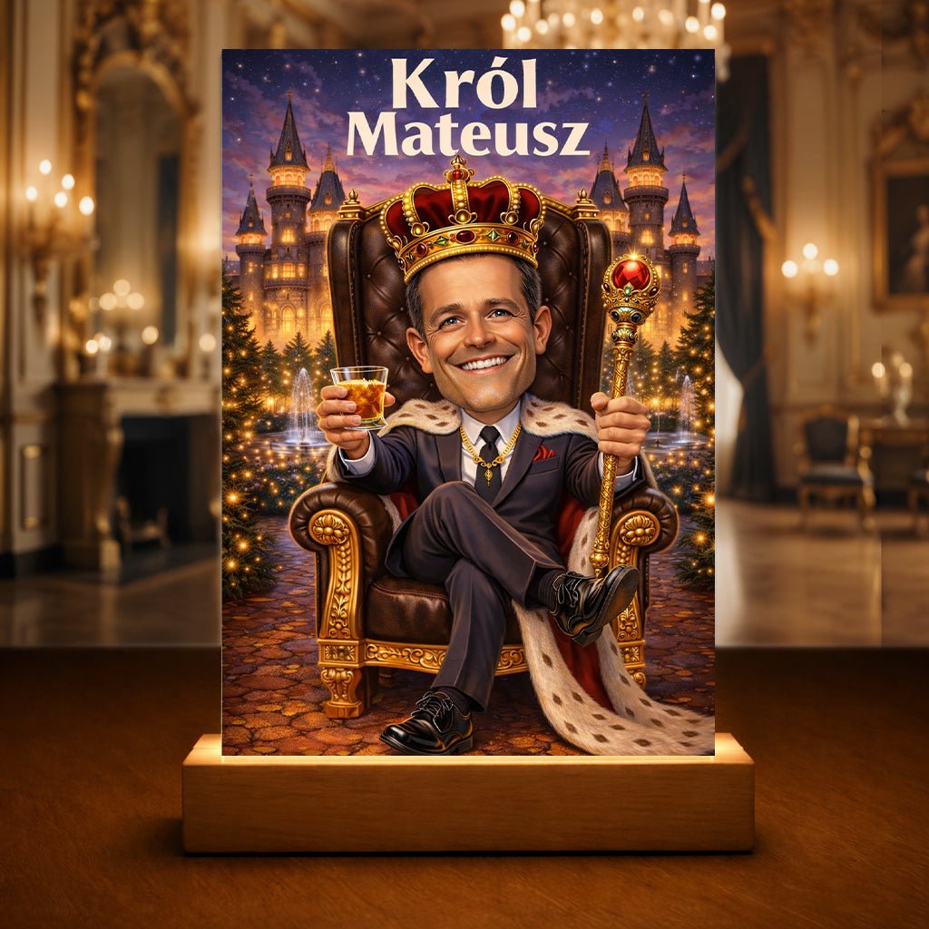Jesteś królem! - Druk na szkle, spersonalizowany prezent dla niego - Adamell.pl