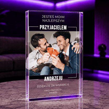 Jesteś moim przyjacielem - Druk na szkle, spersonalizowany prezent dla przyjaciela - Adamell.pl