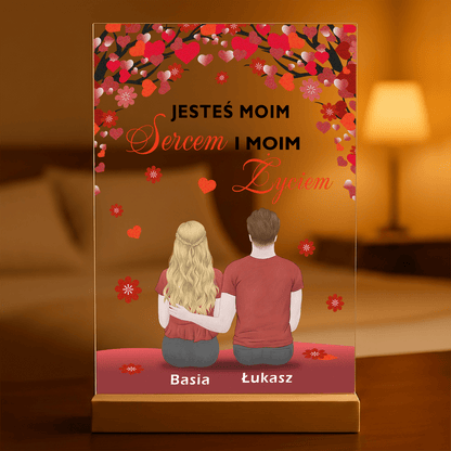 Jesteś moim sercem - Druk na szkle, spersonalizowany prezent - Adamell.pl