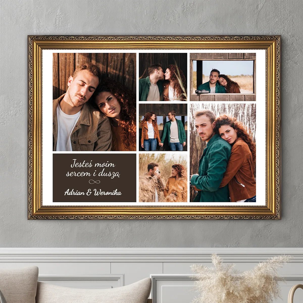 Jesteś moim sercem kolaż - druk na płótnie, spersonalizowany prezent - Adamell.pl