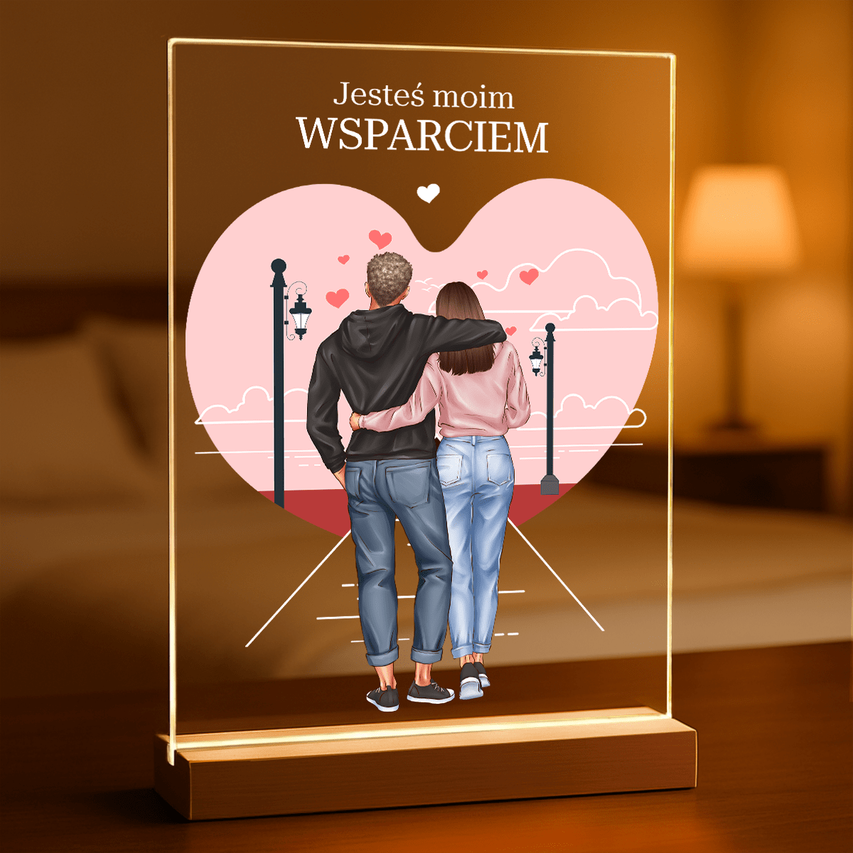 Jesteś moim wsparciem - Druk na szkle, spersonalizowany prezent dla niego - Adamell.pl