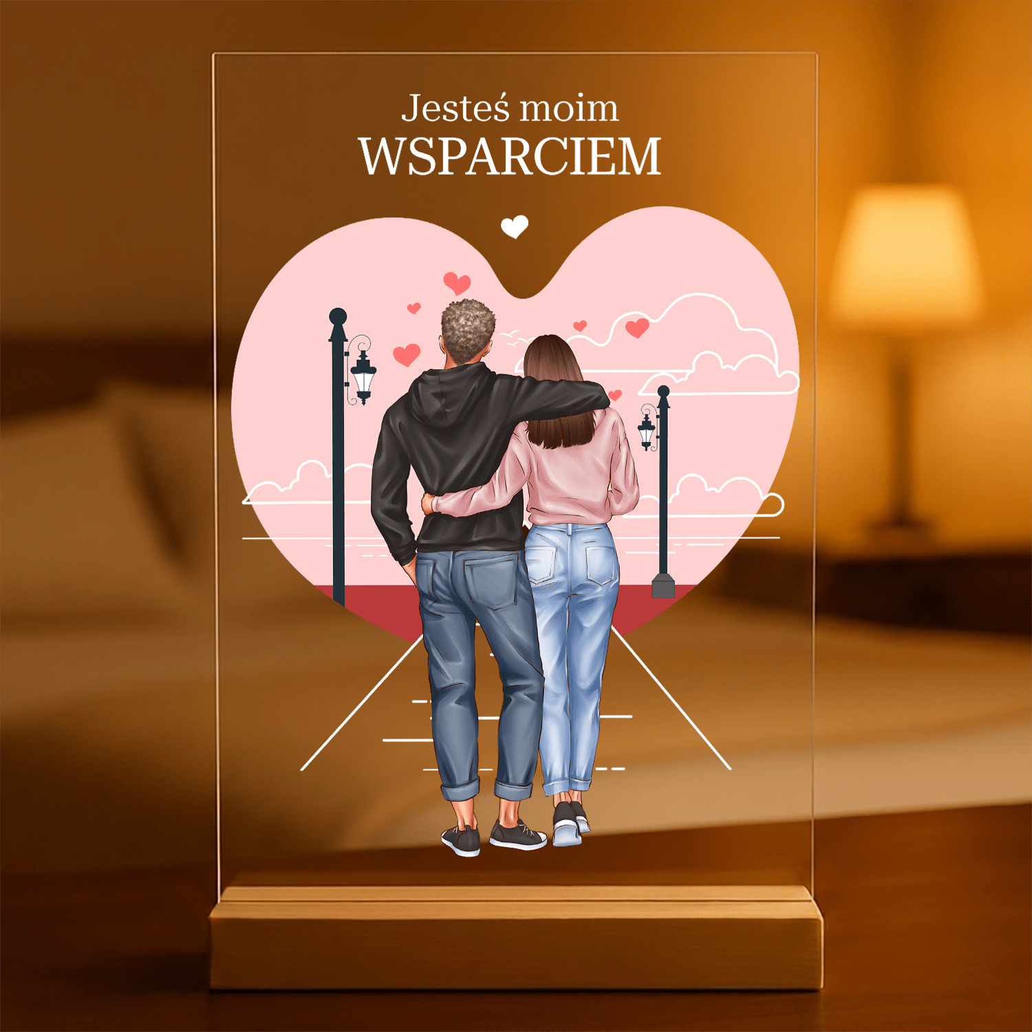 Jesteś moim wsparciem - Druk na szkle, spersonalizowany prezent dla niego - Adamell.pl