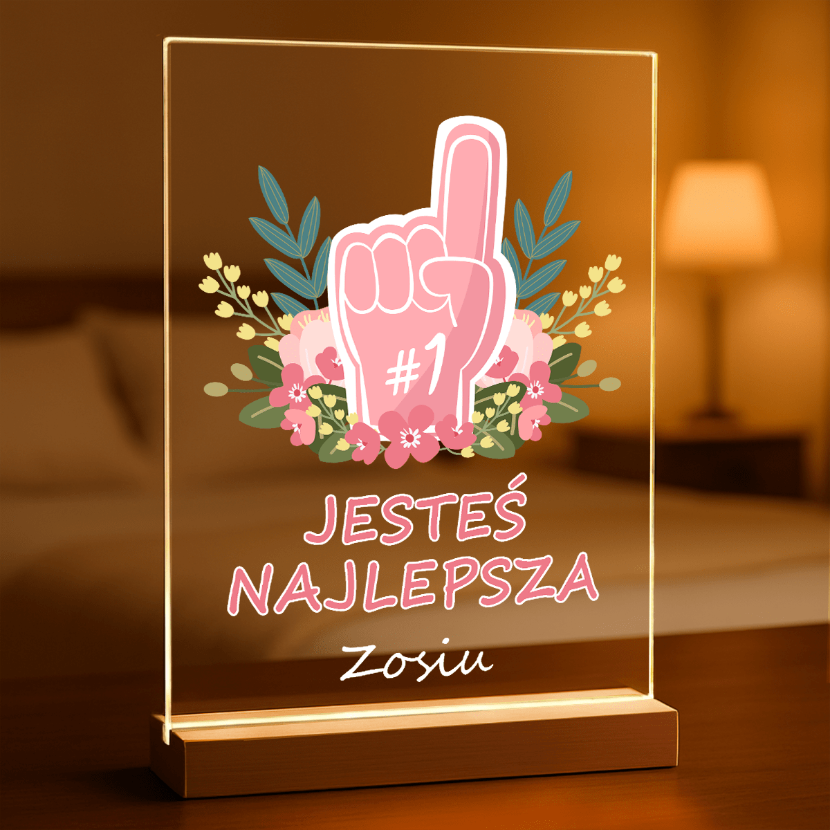 Jesteś najlepsza - Druk na szkle, spersonalizowany prezent dla niej - Adamell.pl
