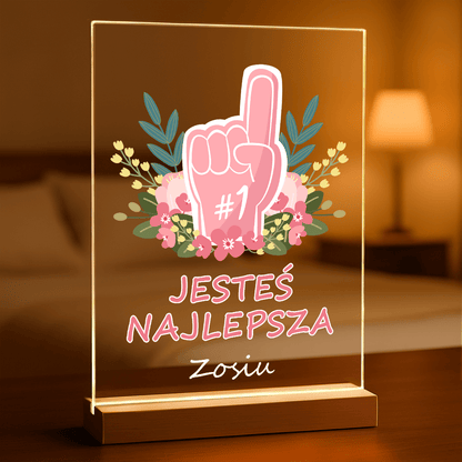 Jesteś najlepsza - Druk na szkle, spersonalizowany prezent dla niej - Adamell.pl