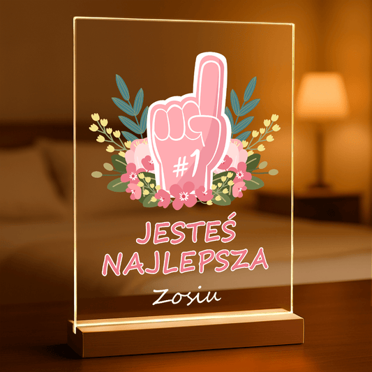 Jesteś najlepsza - Druk na szkle, spersonalizowany prezent dla niej - Adamell.pl