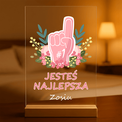 Jesteś najlepsza - Druk na szkle, spersonalizowany prezent dla niej - Adamell.pl