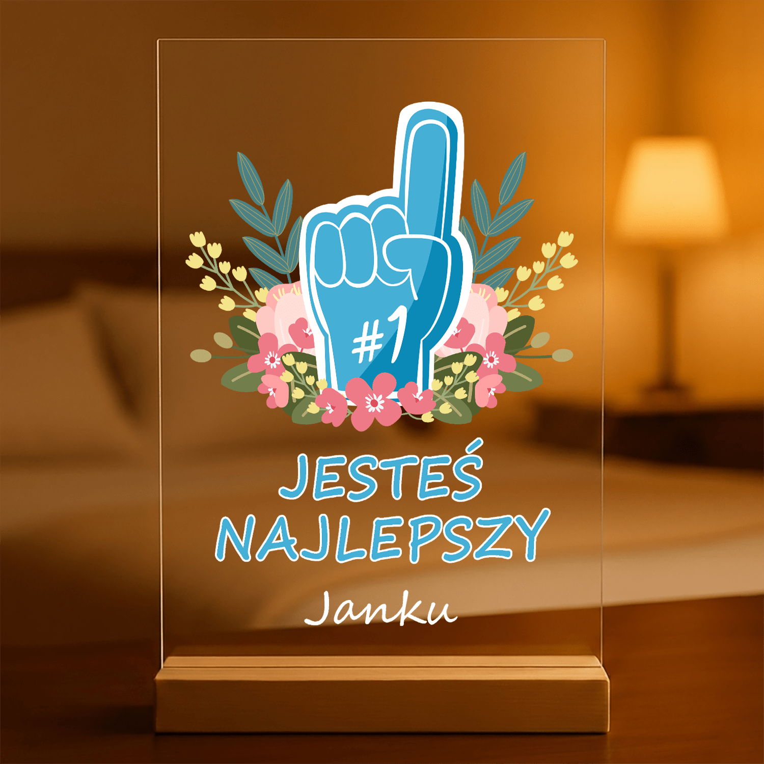 Jesteś najlepszy - Druk na szkle, spersonalizowany prezent dla niego - Adamell.pl