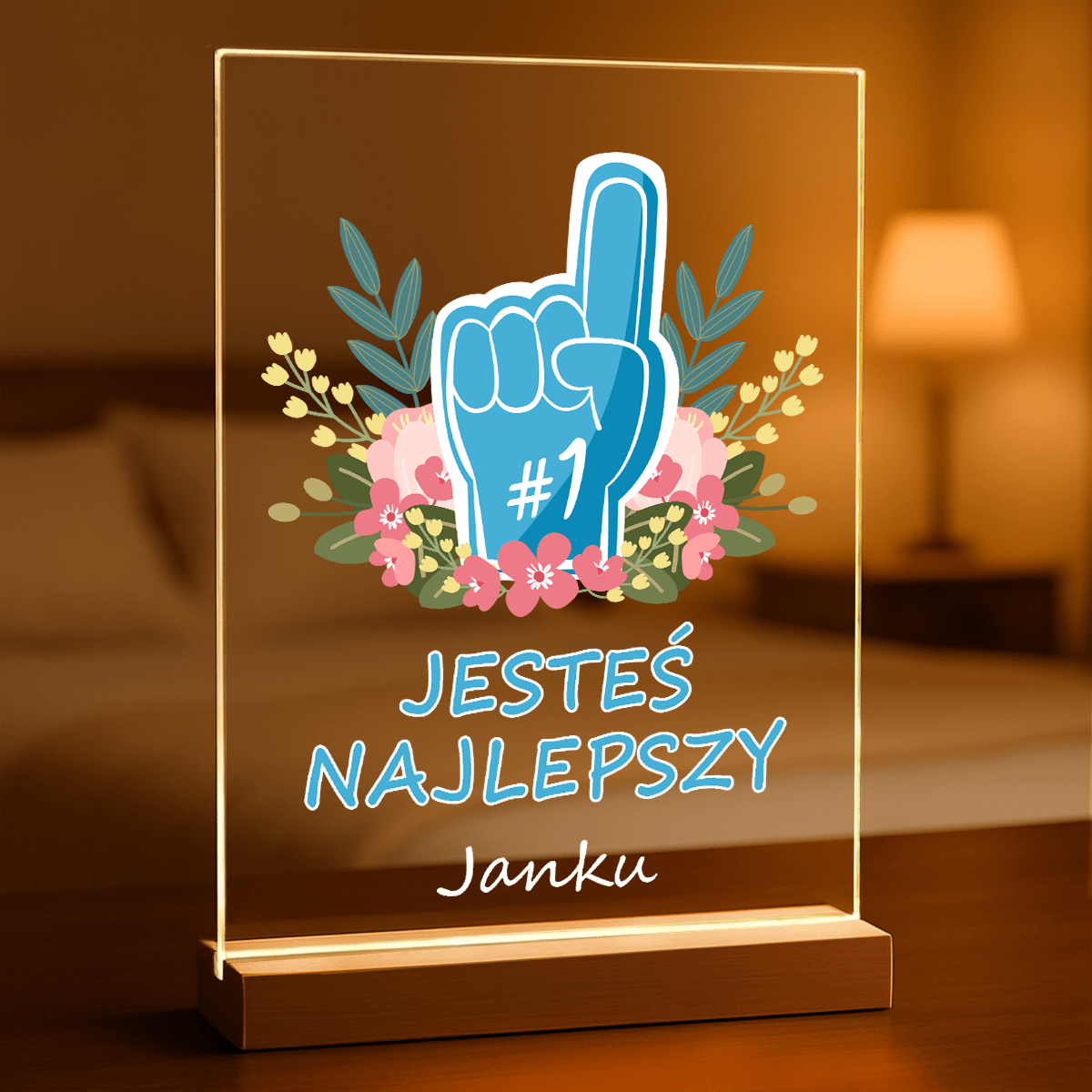 Jesteś najlepszy - Druk na szkle, spersonalizowany prezent dla niego - Adamell.pl