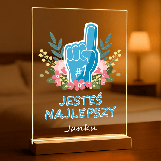 Jesteś najlepszy - Druk na szkle, spersonalizowany prezent dla niego - Adamell.pl