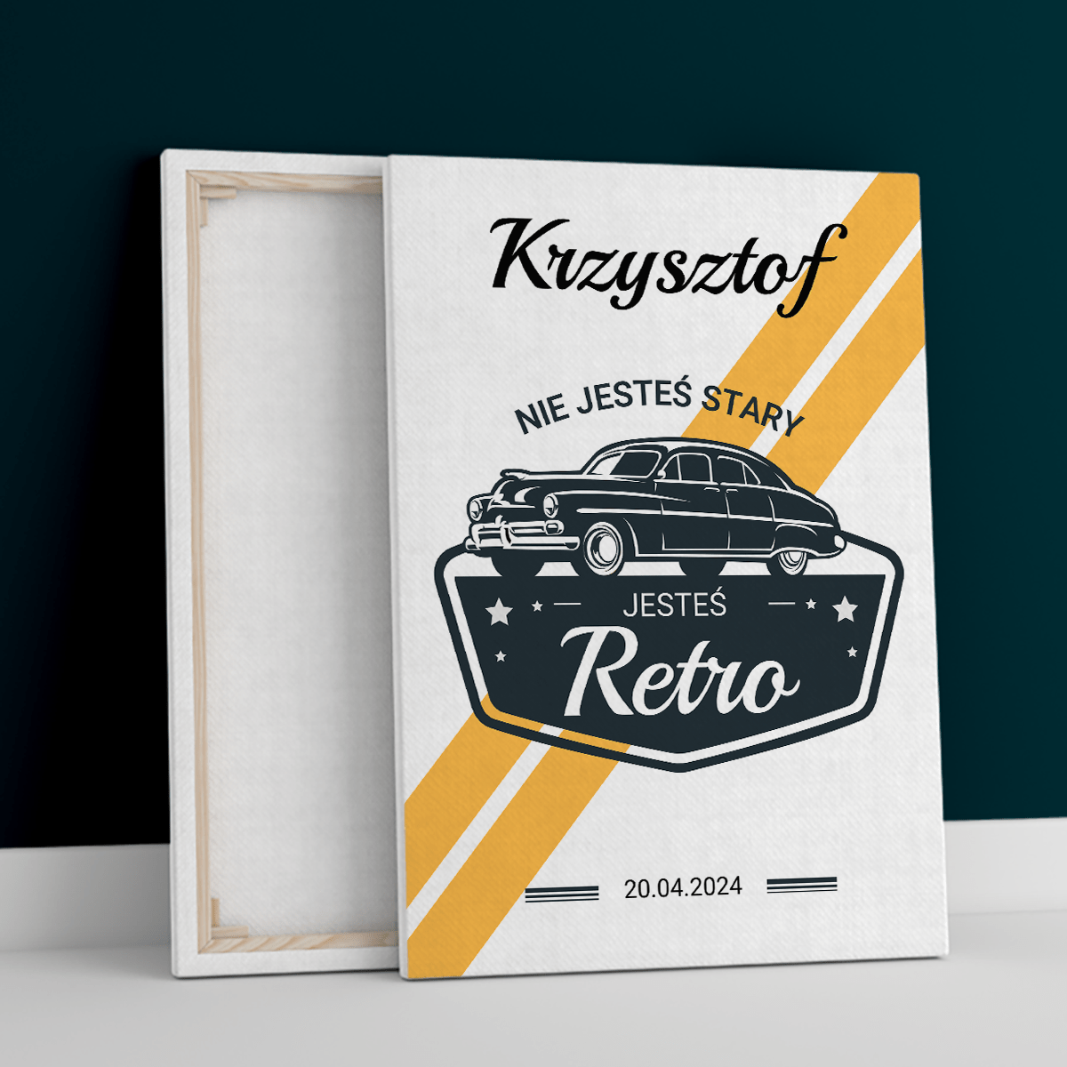 Jesteś retro - druk na płótnie, spersonalizowany prezent dla niego - Adamell.pl