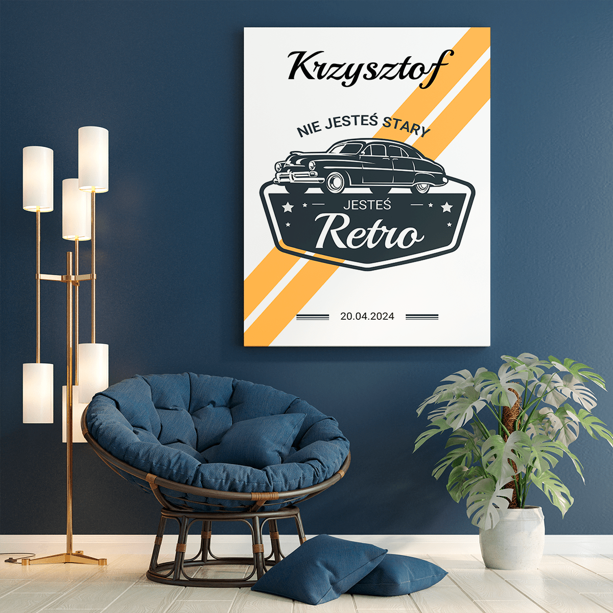 Jesteś retro - druk na płótnie, spersonalizowany prezent dla niego - Adamell.pl