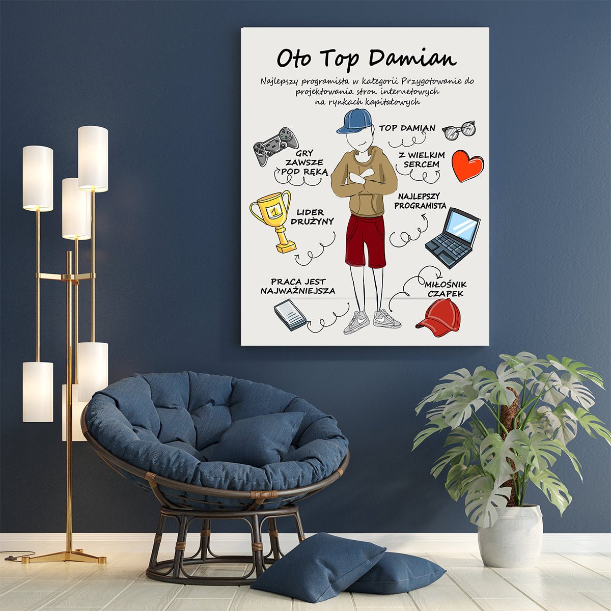 Jesteś TOP - druk na płótnie, spersonalizowany prezent dla mężczyzny - Adamell.pl