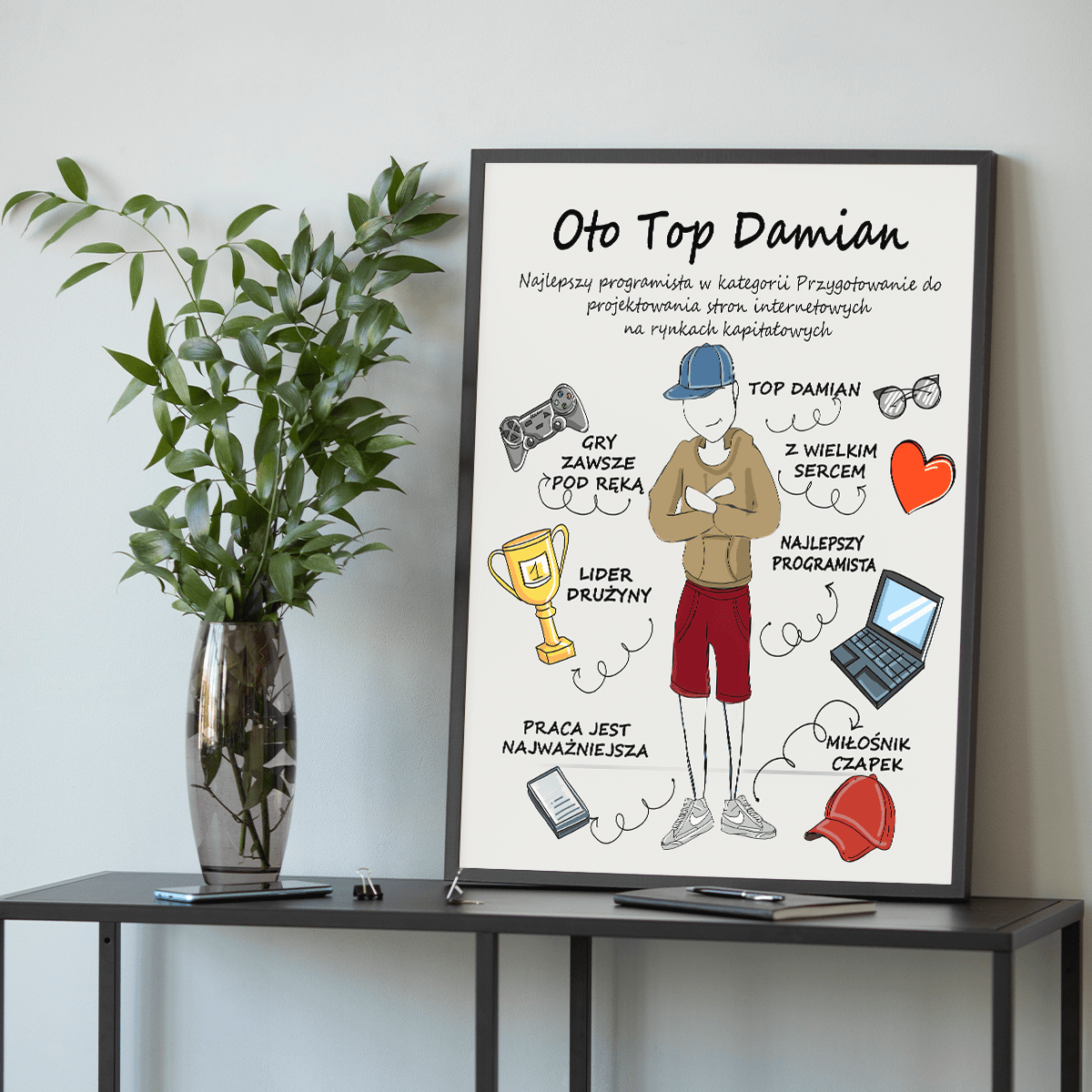 Jesteś TOP - plakat, spersonalizowany prezent dla niego - Adamell.pl