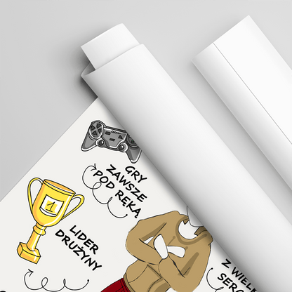 Jesteś TOP - plakat, spersonalizowany prezent dla niego - Adamell.pl