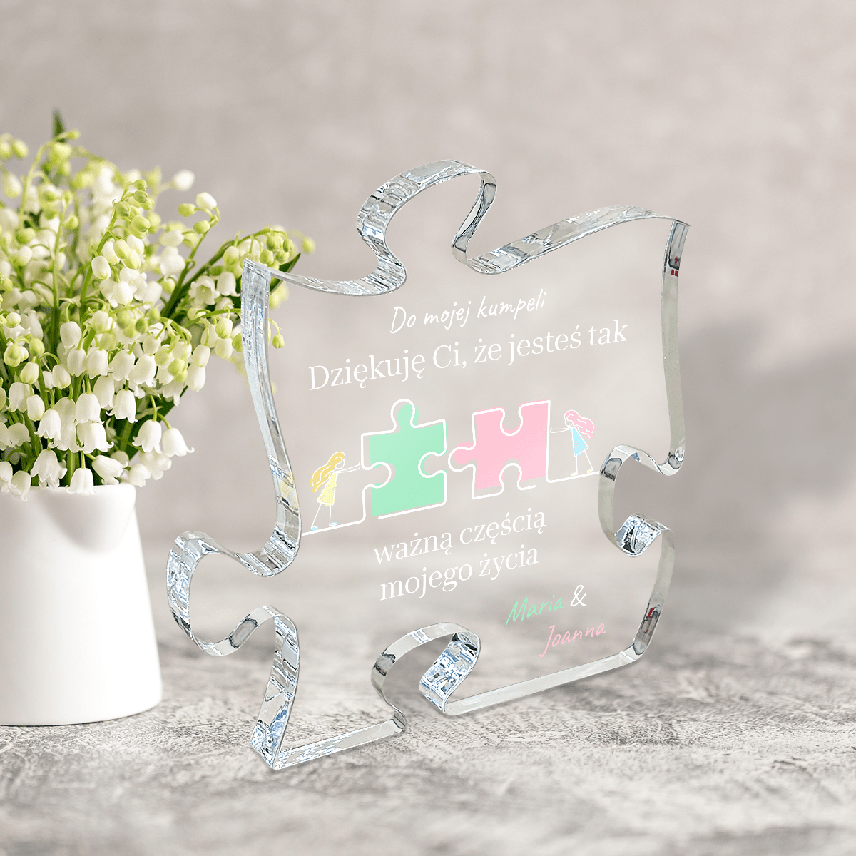 Jesteś ważną częścią mojego życia - Druk na szkle - puzzel, spersonalizowany prezent dla przyjaciółki - Adamell.pl