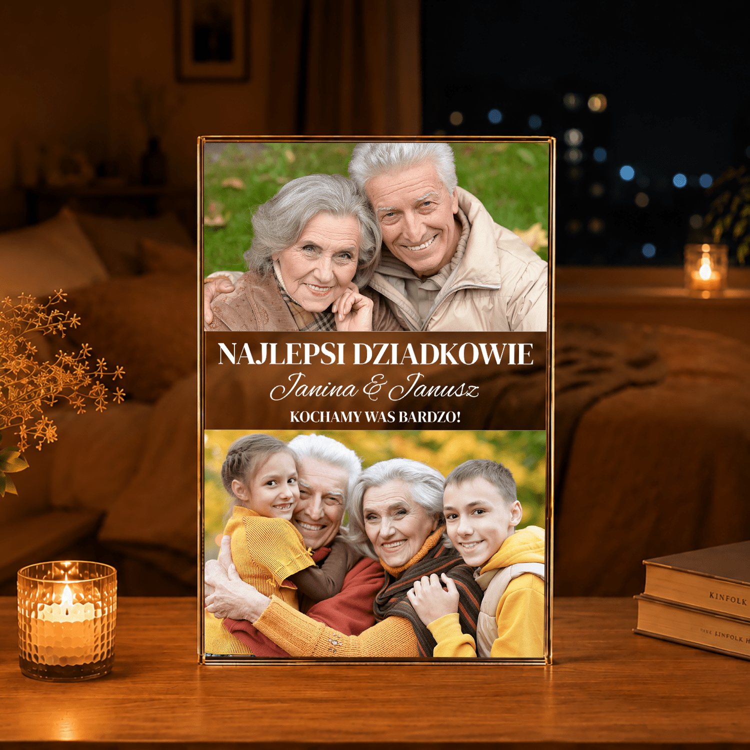 Jesteście wyjątkowymi dziadkami - Druk na szkle, spersonalizowany prezent dla dziadków - Adamell.pl